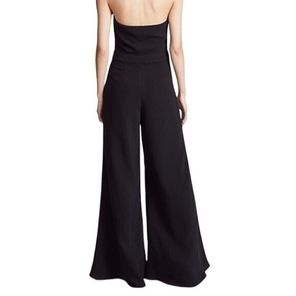 Likely Jumpsuit Womens Size 0 Black Wide Flare Leg Formal Elegant Casual V-Neck - Picture 4 of 6